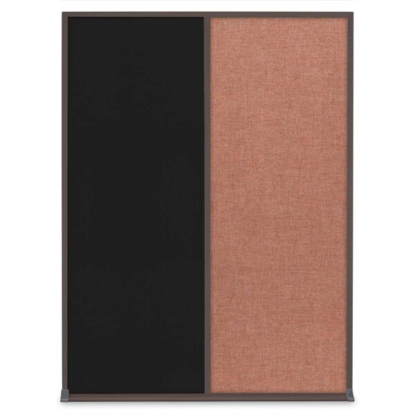 United Visual Products Single Door Radius Plus Corkboard, 24"X UV8001PLUS-BLACK-PEARL - main